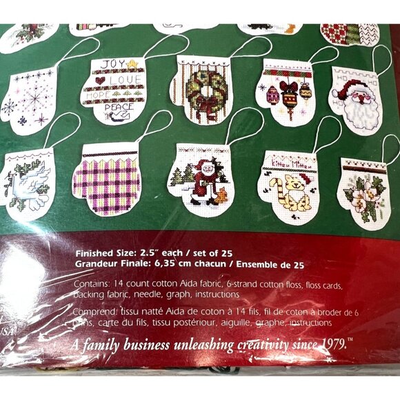 Janlynn Christmas Stocking Cross Stitch Kit 25 Designs 2.5" Each Finished Size - Picture 3 of 4